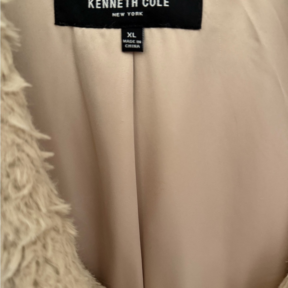Kenneth Cole Cream Faux Fur Jacket